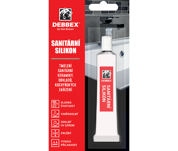 Den Braven Sanitárny silikón 23 ml, biely