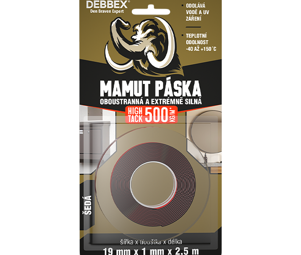 Den Braven Obojstranná páska HIGH TACK 19 mm x 2,5 m, sivá