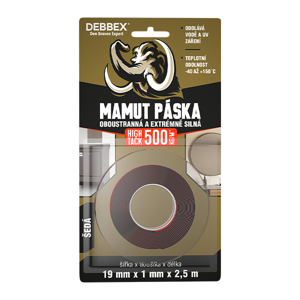 Den Braven Obojstranná páska HIGH TACK 19 mm x 2,5 m, sivá